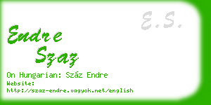 endre szaz business card