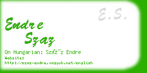 endre szaz business card